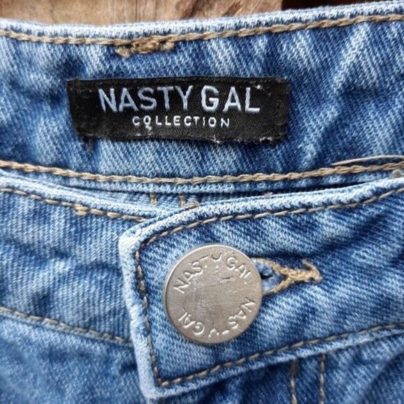 Nasty Gal Denim Jeans High Waist Mom Jeans Cotton Blend Pants Size M - Picture 2 of 13